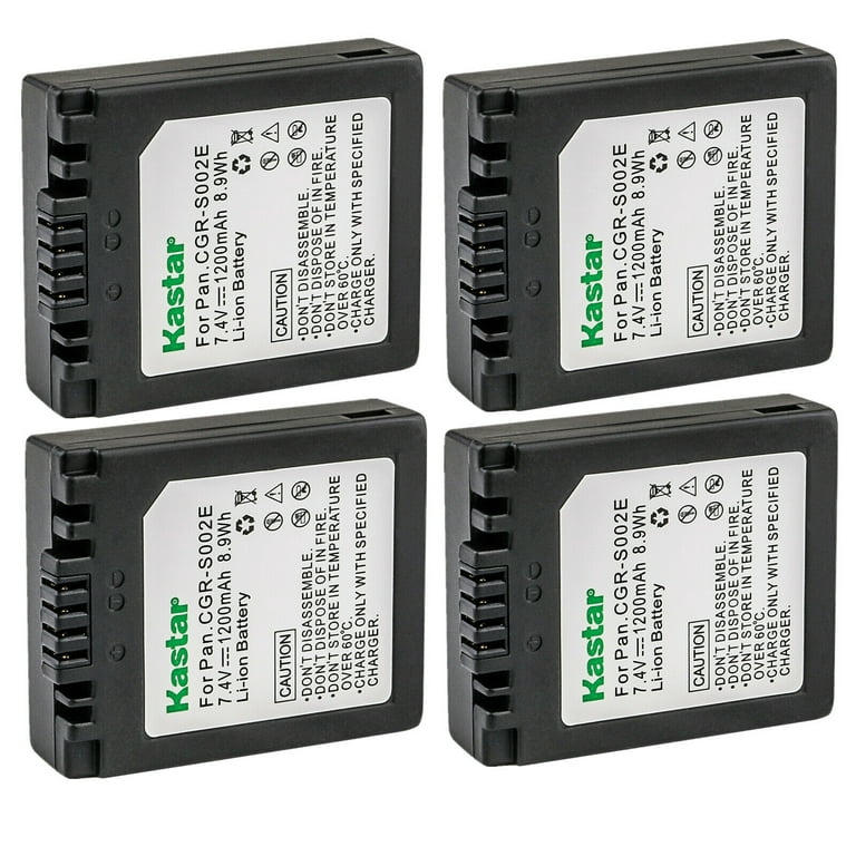 Kastar 4-Pack CGA-S002 Battery for Panasonic Lumix Lumix DMC-FZ2E, Lumix DMC-FZ2PP, Lumix DMC-FZ3, Lumix DMC-FZ3B, Lumix DMC-FZ3EG-S, Lumix DMC-FZ3GN, Lumix DMC-FZ3PP Camera - Walmart.com