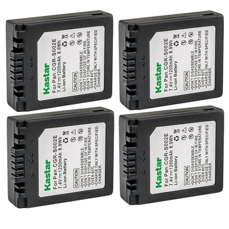Kastar 4-Pack CGA-S002 Battery Replacement for Panasonic Lumix DMC-FZ2A-S Lumix DMC-FZ2E Lumix DMC-FZ2PP Lumix DMC-FZ3 Lumix DMC-FZ3B Lumix DMC-FZ3EG-S Lumix DMC-FZ3GN Lumix DMC-FZ3PP Camera