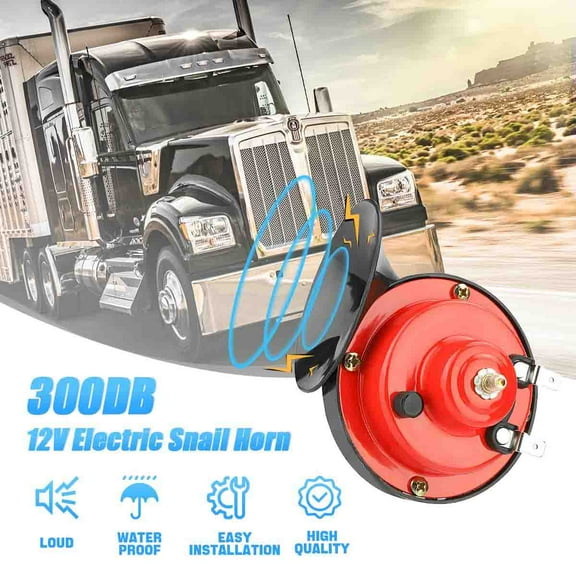 1 Pack 300DB Super Loud Train Horn for Truck Car, 12V Air Electric Snail Horn, Waterproof Double Horn Raging Sound for Car Motorcycle