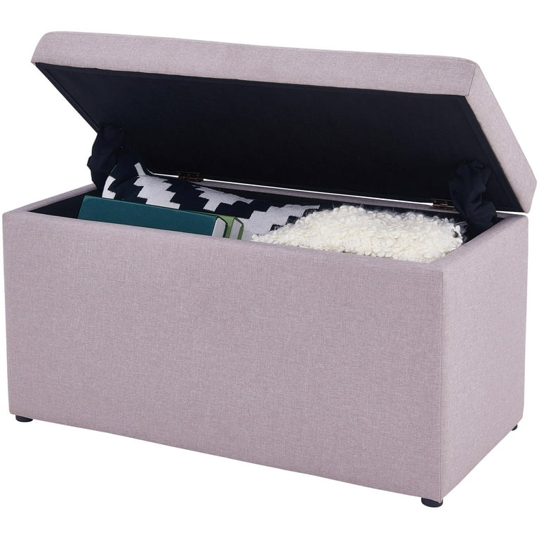 Better Homes Gardens 30 inch Hinged Storage Ottoman Sand Linen