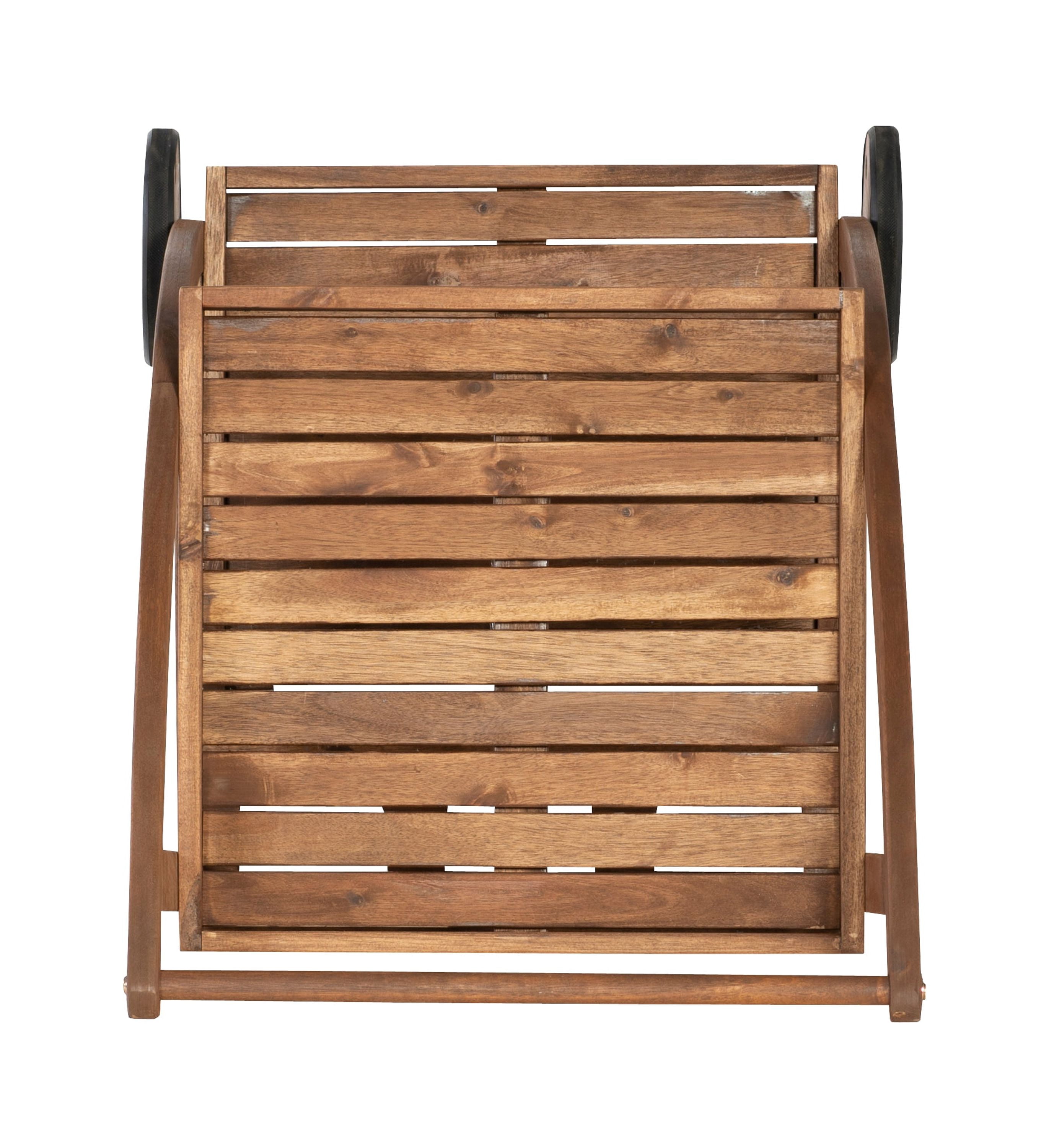 Linon Crosscreek 2-Tier Outdoor Drink Trolley, Acorn Finish