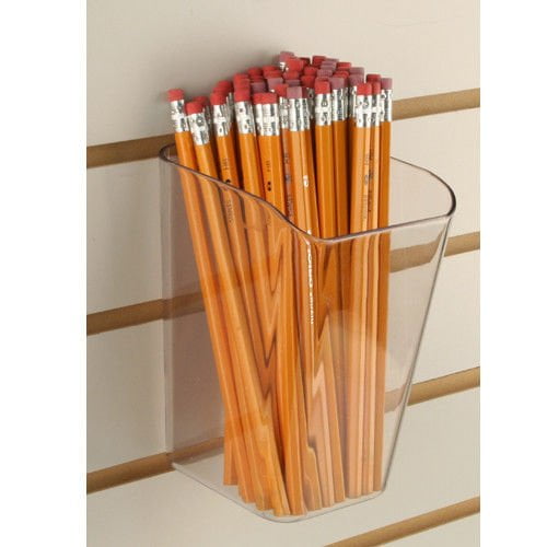 Clear Slatwall Acrylic Bins Large Bin 6" L x 5.5" H x 11.5" D, 10 Pack