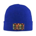 thumbnail image 2 of ZICANCN Abstract Color Skulls Knit Beanie Hat, Winter Cap Soft Warm Classic Hats for Men Women, Blue, 2 of 8