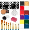 thumbnail image 1 of 20 PCs Face Paint Kit Body Paint With 12 Colors Vibrant Face Paints Stencils Paint Brushes Sponge Color Scar Wax Double-ended Makeup Spatula Fake-Scab-Blood-Wax Makeup Palette for Sensitive Skin Boys, 1 of 8