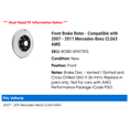 thumbnail image 2 of Front Brake Rotor - Compatible with 2007 - 2011 Mercedes-Benz CLS63 AMG 2008 2009 2010, 2 of 2