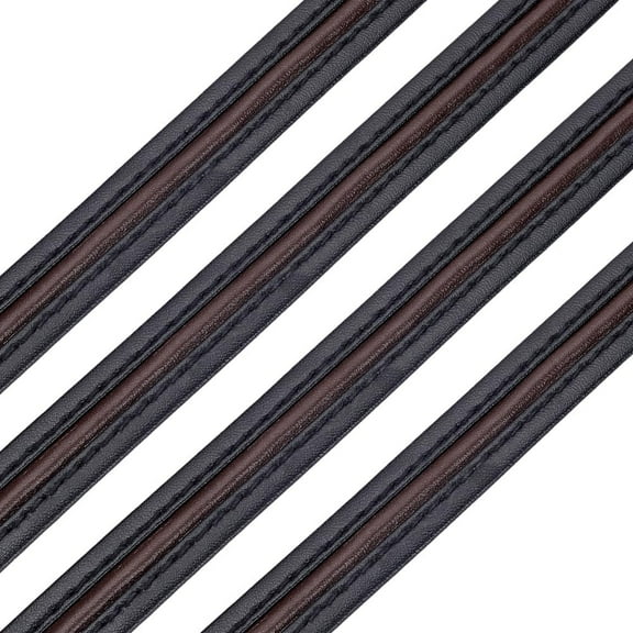 2.2 Yards Leather Jewelry Cord Trim Flat Black and Coconut Brown Microfiber Leather Cord Jewelry Making Cord for Jewelry Making Necklace Bracelet Beading 15~16x3mm Coconut Brown