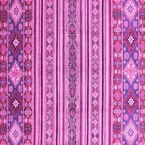 Ahgly Company Indoor Square Oriental Pink Modern Area Rugs, 5' Square