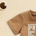 thumbnail image 4 of TOWED22 Toddler Infant Baby Boys Play Clothes 12M-2T 2 Piece Set Short Sleeve Cotton Tees Tops and Elastic Pants(Brown,6-12 M), 4 of 6