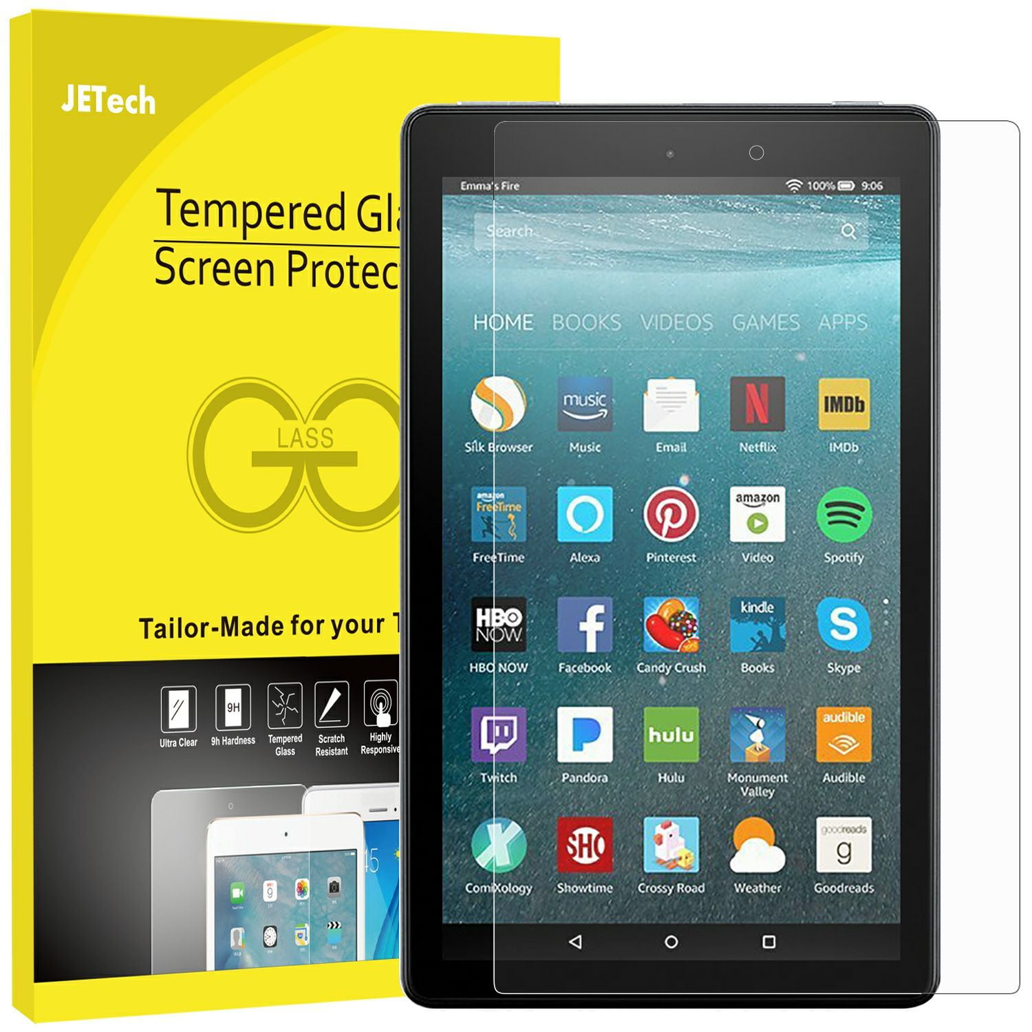 JETech Screen Protector for Amazon Fire 7 (7th Generation 2017 Release