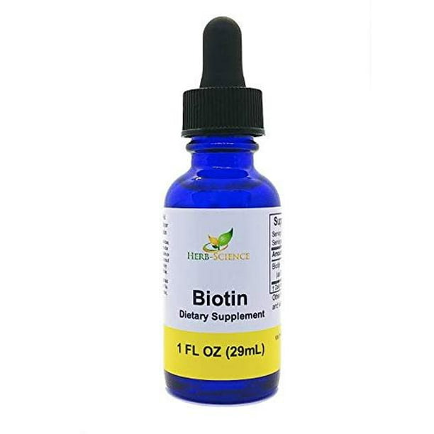 Biotin Vitamin B7 Liquid Extract, Alcohol Free High Potency Biotin B7 Dietary Supplement for