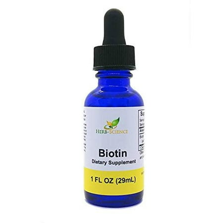 Biotin Vitamin B7 Liquid Extract, Alcohol Free High Potency Biotin B7 Dietary Supplement for Hair Growth, Strong Nails, Healthy Skin and Digestion Support - Herb