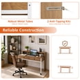thumbnail image 5 of Extendable Computer Desk with 2 Drawers, Home Office Desk with Pull Out Secondary Desk for Study,Working,Writing，Natural, 5 of 10