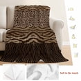 thumbnail image 5 of Leopard Zebra Print Blanket Soft Cozy Warm Throw Blanket for Couch, Plush Fuzzy Flannel Fleece Blankets for Sofa, Vintage Animal Skin Striped Brown Bed Blankets Lightweight Gifts for Women, 30"x40", 5 of 9