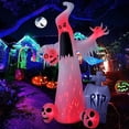 thumbnail image 1 of Inflable de Halloween de 12 Pies con Bruja, Fantasma y Luces de HOPOCO., 1 of 3