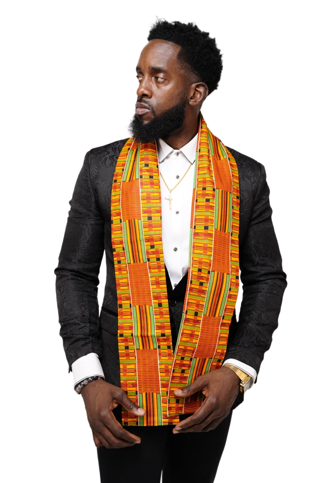 black graduation dress near me Kente Graduation Stole with Black Tassel main image 0