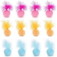 thumbnail image 1 of Juguete para gatos con sonajero peludo, plumas y hierba gatera, bolas de pompones interactivas para gatos, suaves y livianas, 2 pulgadas, paquete a granel. - Paquete de 12, 1 of 5
