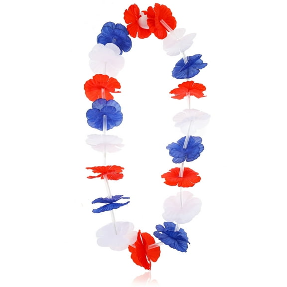 Way to Celebrate Americana Red, White, and Blue Light-Up Floral Necklace