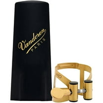 Vandoren M|O Ligature and Plastic Cap for Alto Saxophone; Aged Gold Finish