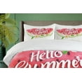 thumbnail image 4 of Ambesonne Watercolor Duvet Cover Sets, Summer Welcome Words, 2-King, Pink Mint Green, 4 of 7