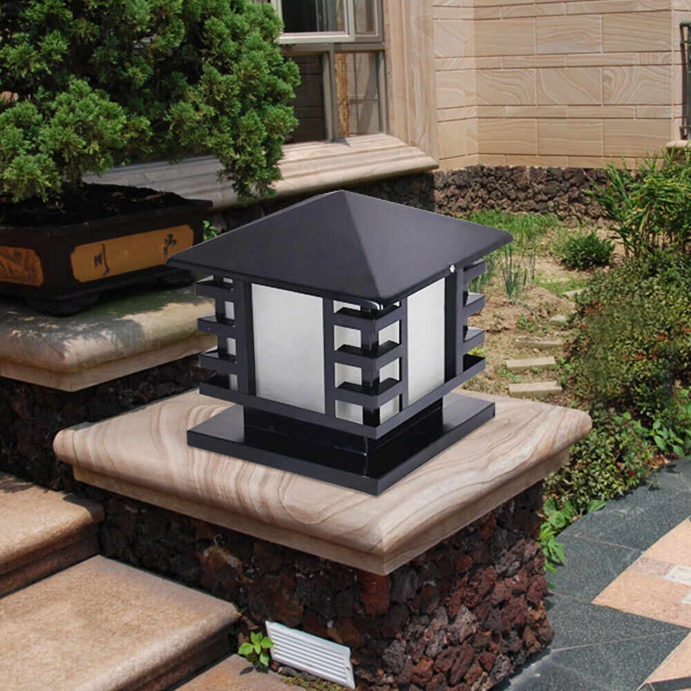 Retro Outdoor Post Lamp Garden Pillar Light Yard Gate Lantern Lamp Waterproof
