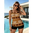 thumbnail image 7 of Women's U Scoop Double Strap Athletic Tank Top, Hibiscus Floral Print Quick Dry Sun Protection Beach Workout Vest, 7 of 7