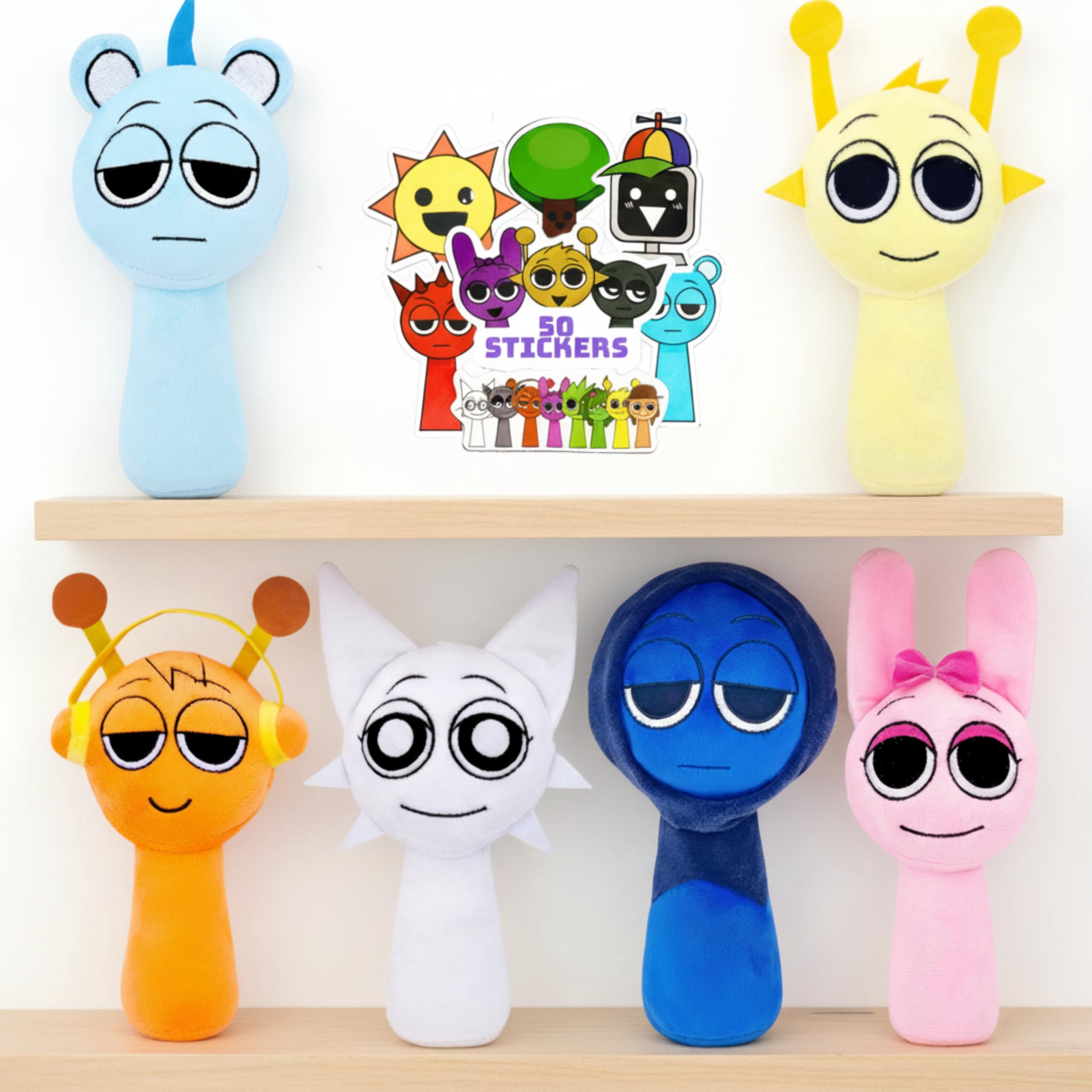 Soft Plush Toys Set &ndash; Phase 1 Soft Stuffed Characters, Adorable Collectible Plush Dolls, Great for Fans & Kids (6 pcs)