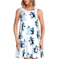 thumbnail image 1 of Easygdp Penguin Winter Fun para Vestido Transpirable de Mujer, Vestido Suelto de Manga Corta con Pliegues y Bolsillos para el Verano, 1 of 7