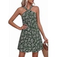 thumbnail image 5 of PRETTYGARDEN Womens Summer Halter Mini Dress Sleeveless Boho Floral Short Sundress Casual Flowy Beach Dresses, 5 of 10