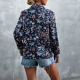 thumbnail image 4 of Hauts à Manches Longues Imprimé Floral Col en V Mode Été pour Femmes, 4 of 6