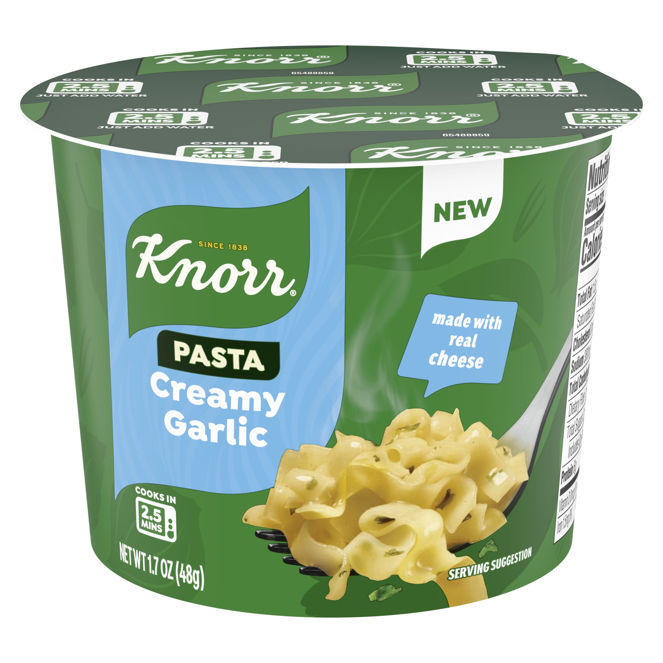 (6 pack) Knorr Sides Creamy Garlic Pasta Cup 1.7oz, Made With Real Cheese