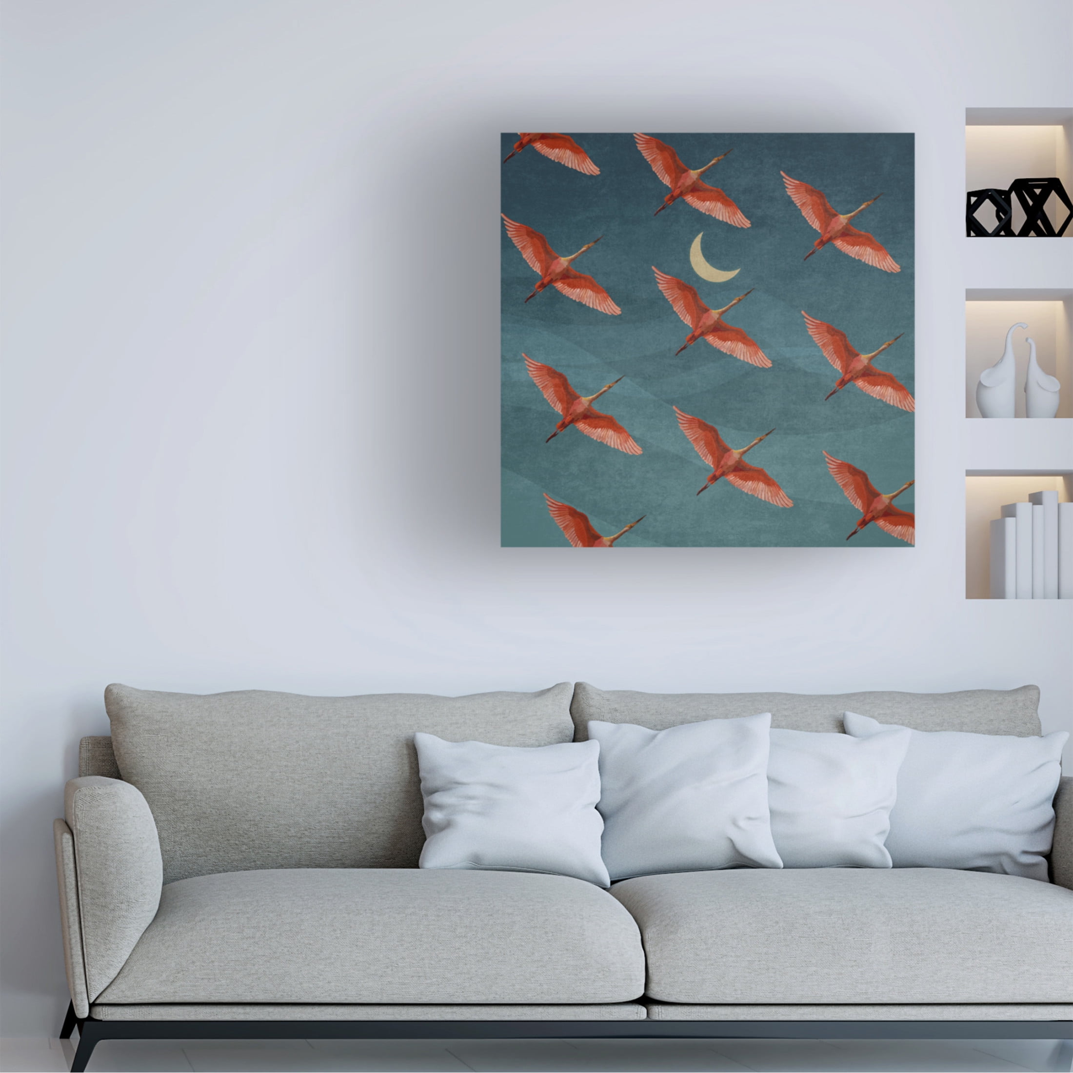 Trademark Fine Art Emel Tunaboylu  Leylek Surusu Canvas Wall Art