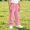Light Pink, variant on Trendfront Girls Casual Pants Summer Thin Lightweight Double Layer Gauze Home Wear Slacks Solid Color Soft Breathable Loose Fit Kids Long Trousers