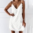 thumbnail image 2 of Robe d'Été pour Femmes Aguichant Mode Femmes Été Décontracté Solide Col en V Camisoles Sans Manches Mini Robe d'Été Mini Robe d'Été pour Femmes Robe d'Été pour Femmes avec Manches Robe d'Été Aguichant pour Femmes, 2 of 8