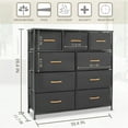 thumbnail image 5 of Bigroof 9 Drawer Dresser, Organizer for Bedroom Hallway Closet Office, Wood Top, Black, 5 of 6