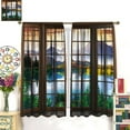 thumbnail image 3 of Natural Lake Blackout Curtains, Printed Window View at Sunrise, Bedroom Living Room Kitchen Rod Pocket Curtains84X84 Inch, 3 of 5