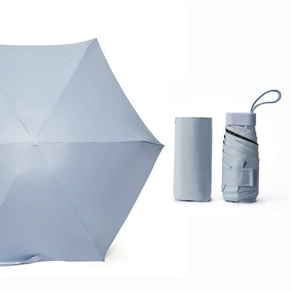 ERDOUY 1pcs 6 bonesTravel Sun&rain Umbrella Mini Folding Travel Compact and Lightweight UV Protection Clear Umbrella with Case 35.4inch Pocket Umbrella for Men Women Kids（Orange）