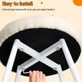 thumbnail image 5 of Tereitr Vanity Stool with Bowknot Backrest, Upholstered Makeup Chair for Bedroom and Living Room, Armless Dressing Stool with Foot Pads (White), 5 of 8