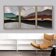 thumbnail image 3 of IDEA4WALL Framed Canvas Print Wall Art Set Multicolor Pastel Mountain Range Waves Nature Wilderness Modern Art Decorative Landscape Rustic for Living Room, Bedroom, Office - 16"x24"x3 Natural, 3 of 5