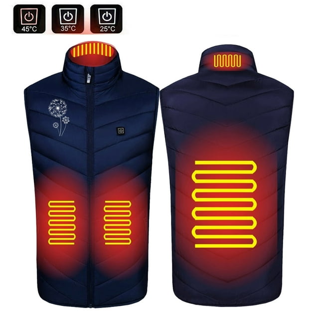 DPTALR USB Intelligent Constant Temperature Heated Windproof Plus Size Coat For Men And Women Winter 4 Heated Jacket Coat