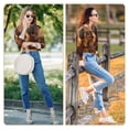 thumbnail image 7 of KLL Cat Dog Friendship Print Women's Long Sleeve Pajamas with Pants Sleepwear Loungewear 2 Set-Small, 7 of 7