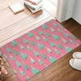 thumbnail image 4 of Rateoe Pastel Christmas Trees on Pink Pattern Flannel Door Mat Indoor Outdoor Entrance, Waterproof All-Weather Doormat,Fade Resistant, Low Profile Entryway Mat 16x24in, 4 of 7
