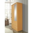 thumbnail image 5 of Hodedah Two Door Wardrobe with Two Drawers and Hanging Rod Plus Mirror, Beech, 5 of 6