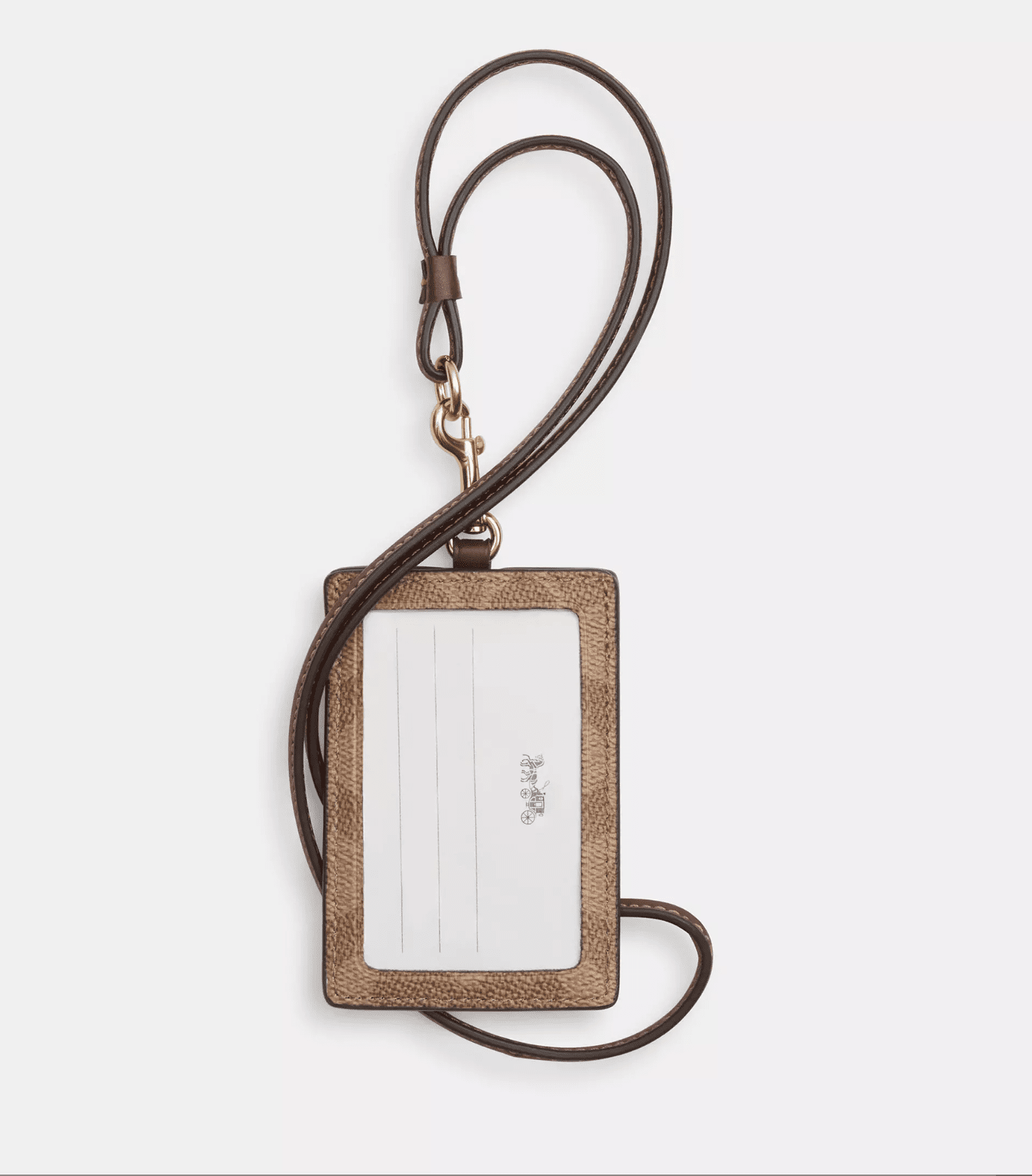 Coach Women's ID Lanyard in Signature Canvas with Leather Trim – Detachable Lanyard & ID Window