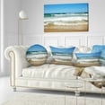 thumbnail image 3 of Designart Beautiful Empty Beach under Blue Sky - Seashore Throw Pillow - 12x20, 3 of 5