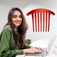 thumbnail image 2 of Unique Bargains 2 Pcs French Twist 7 Teeth Comb Teeth Hair Combs Clip Comb 4.1" Resin Red, 2 of 7