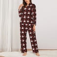 thumbnail image 2 of Fotbe Red Hot Chili 1 Pattern Long Sleeve Pajama Set for Women,Sleepwear Set,2-piece Loungewear Set,Soft PJs Comfy Nightwear with Pockets -X-Large, 2 of 7