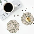thumbnail image 4 of Lsque Halloween Cactus Pattern 4" Drink Coasters Set of 4, PVC Leather Absorbent Coasters, Table Coaster Set Decorative Coffee Cup Coasters Housewarming Gift -Octagon, 4 of 6