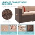 thumbnail image 4 of Sunmthink 8 Pcs Patio Furniture Sets with Fire Pit Table,Patio Conversation Sets,Brown, 4 of 9