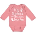 thumbnail image 3 of Inktastic Grandma Grandpa Love Me Girls Boys or Girls Long Sleeve Baby Bodysuit, 3 of 5