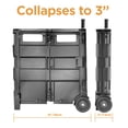 thumbnail image 4 of Inspired Living Carro utilitario plegable ultradelgado Pack-N-Roll de 2 ruedas con mango telescópico - Súper fuerte con capacidad de carga de hasta 80 libras, color negro, 4 of 6